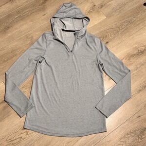 Under Armour Threadborne HeatGear Quarter Zip Hoodie Gray Mens Small S